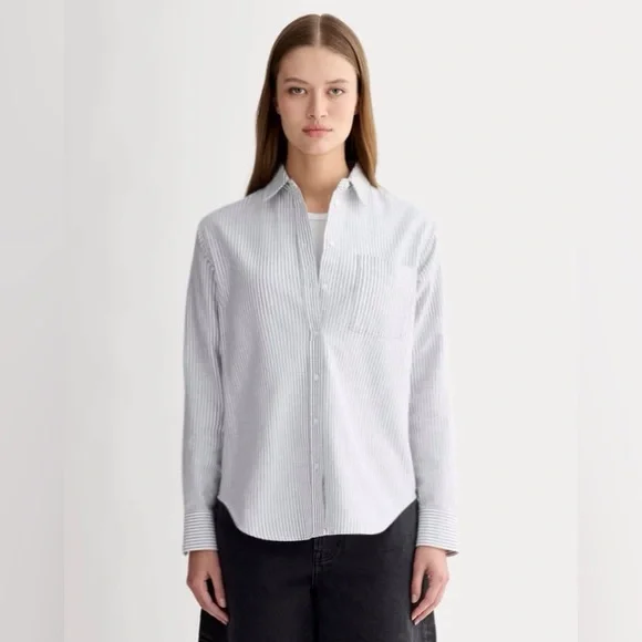 Everlane | Tops | Everlane The Musthave Oxford Shirt Like New Striped  Button Up Organic Cotton | Poshmark